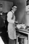1935 Max Boase making pancakes